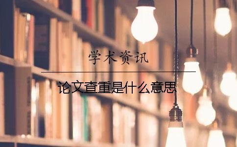 論文查重是什么意思