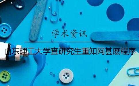 山東理工大學(xué)查研究生重知網(wǎng)甚麼程序
